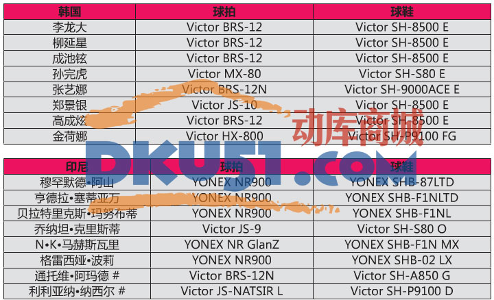 2015蘇迪曼杯賽各國球星使用的羽毛球裝備介紹 2015蘇迪曼杯賽各國球星使用的羽毛球裝備介紹